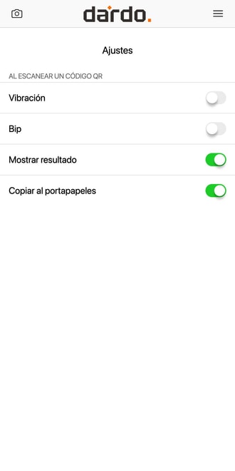 Ajustes del escáner: los cuatro interruptores de escaneo